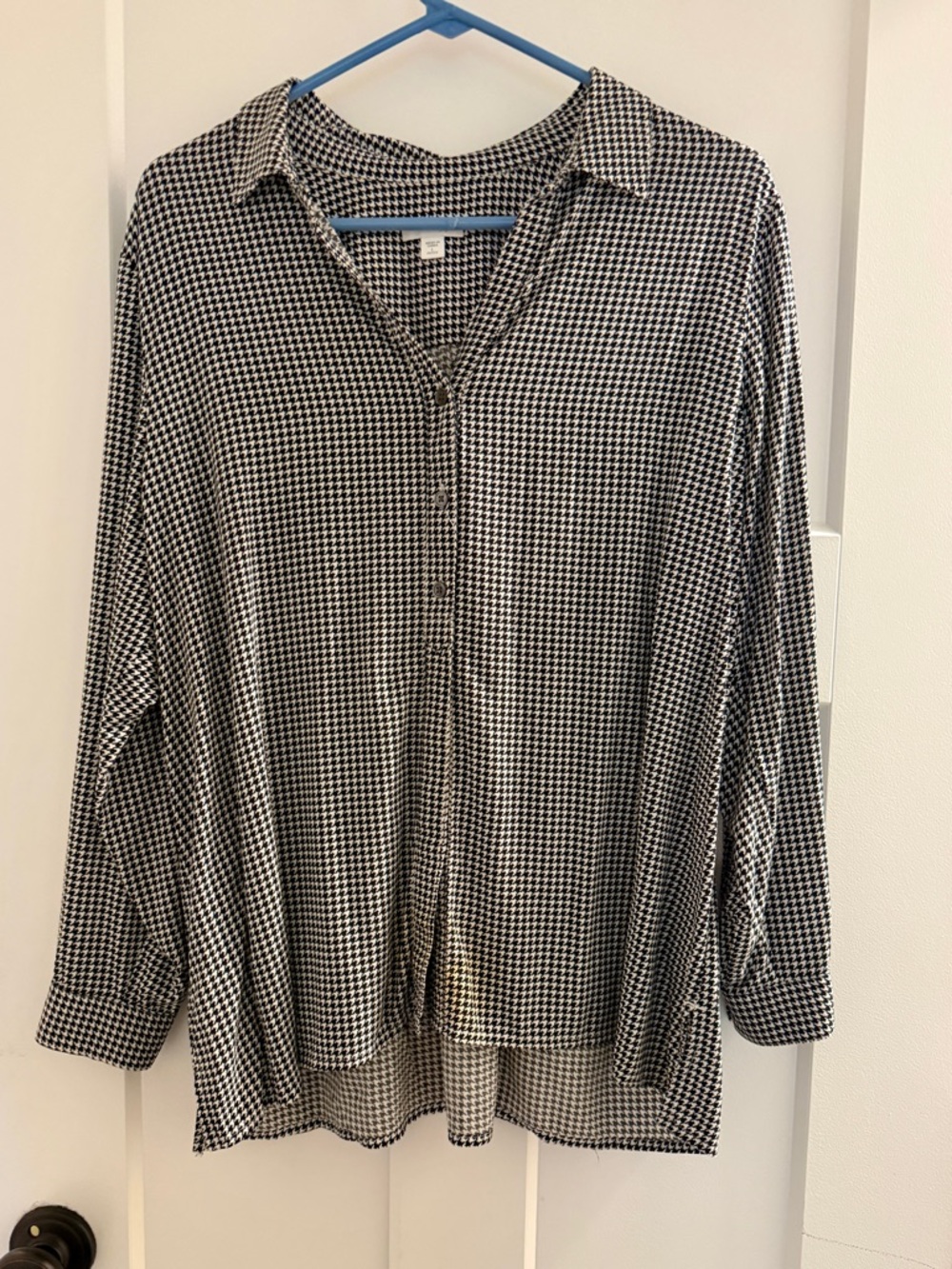 J. Jill Black & White Houndstooth Blouse